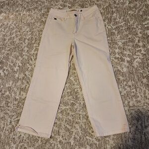 CHRISTOPHER BENE LIGHT PINK DENIM BF WIDE LEG CROPPED JEANS - SIZE 8